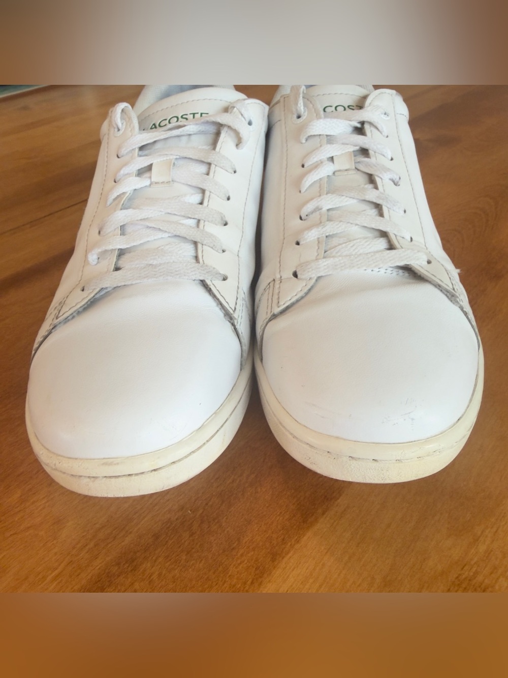 Lacoste White Leather Hydez Low-Top Sneakers Green Croc Logo Men’s 10 - Picture 10 of 16